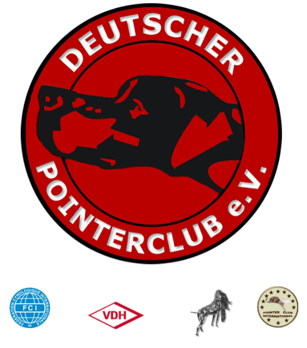 Logo Deutscher Pointerclub mit FCI, VDH, JGHV und PCI