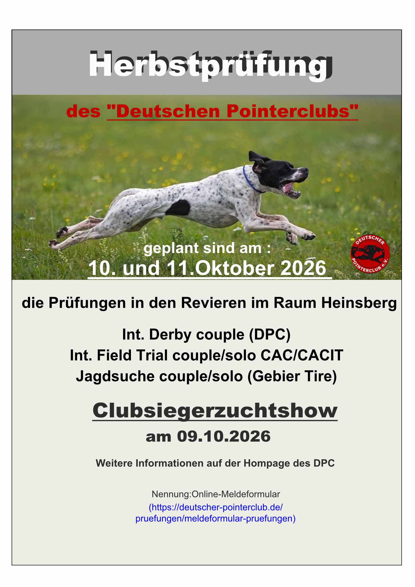 Flyer Herbstprüfung 26 Heinsberg